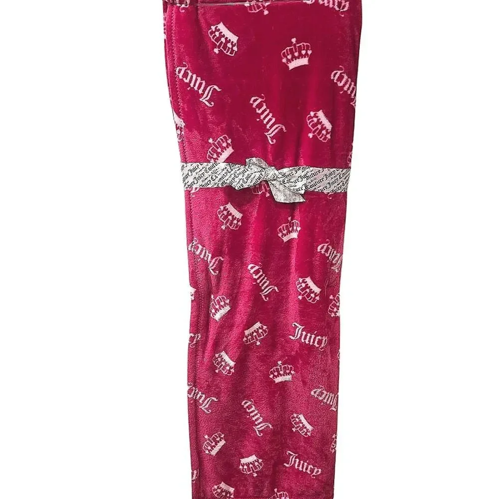 Juicy Couture Home Signature Juicy Crown Logo Pkush Printed‎ Twin Blanket